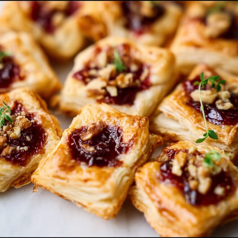 Puff Pastry Brie Bites with Jam, Pecans, and Thyme Recipe