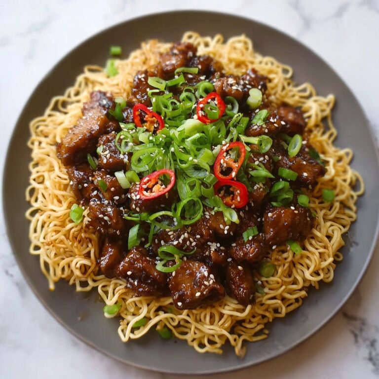 Sticky Garlic Chicken Noodles Recipe