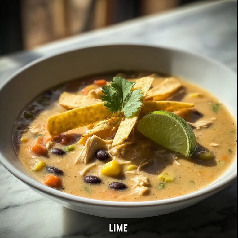 Creamy Chicken Tortilla Soup with Black Beans Recipe