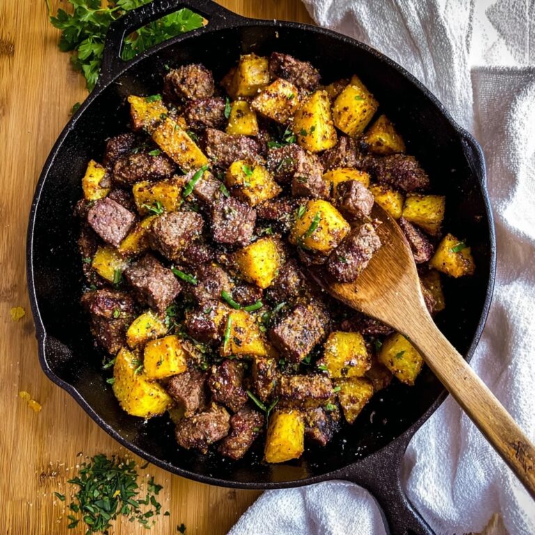 Garlic Butter Steak Bites and Potatoes Recipe