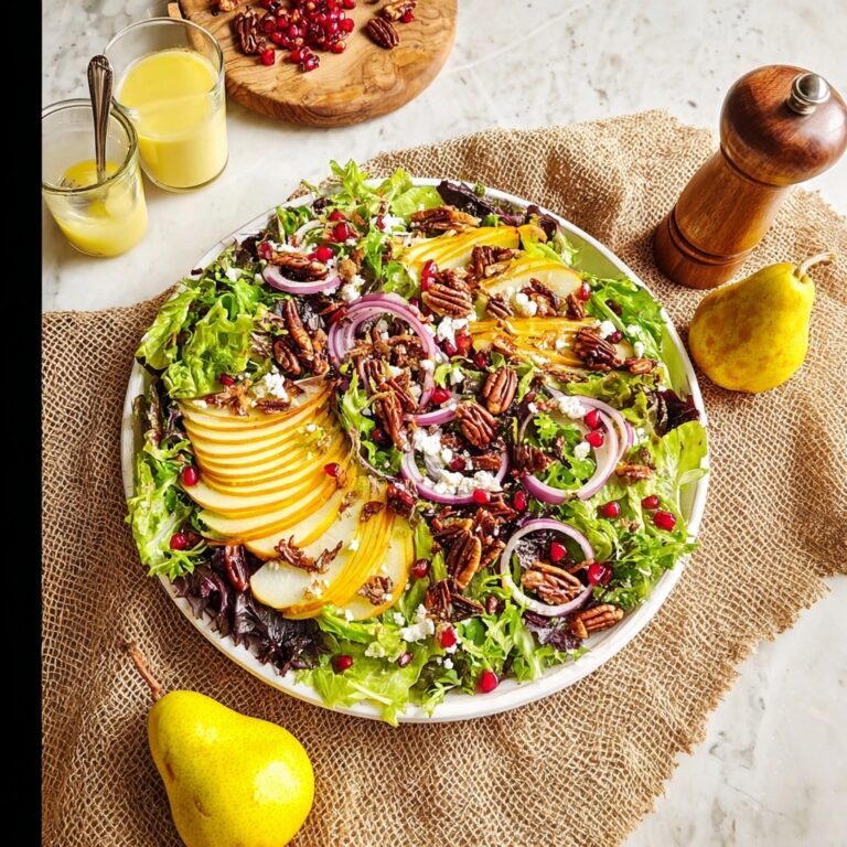 Pear Pomegranate Salad with Maple Dijon Vinaigrette Recipe