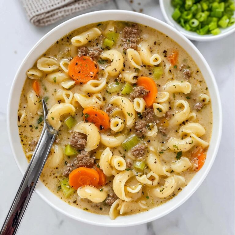 One Pot Macaroni Cheeseburger Soup Recipe