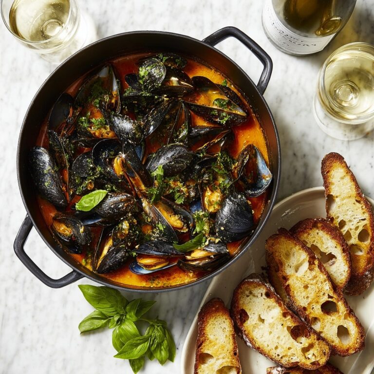 Steamed Mussels in Tomato Cream Sauce Recipe