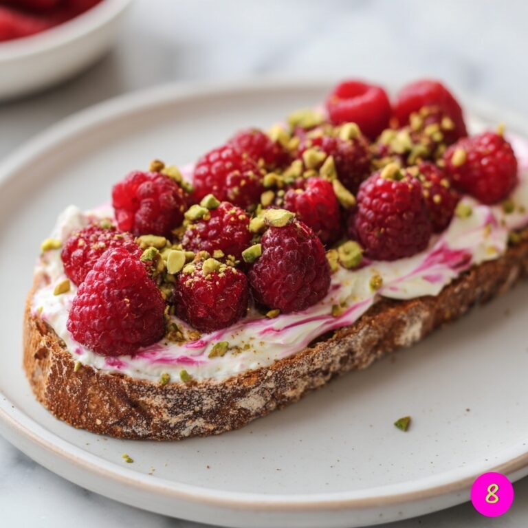 Raspberry Yogurt Toast with Pistachios Recipe
