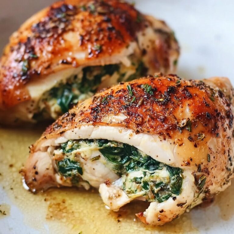 Creamy Spinach-Stuffed Chicken Breasts with Parmesan Sauce Recipe