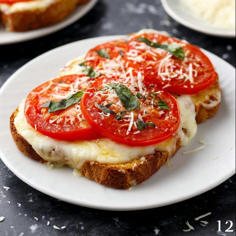 Garlic Tomato Mozzarella Pizza Toast Recipe