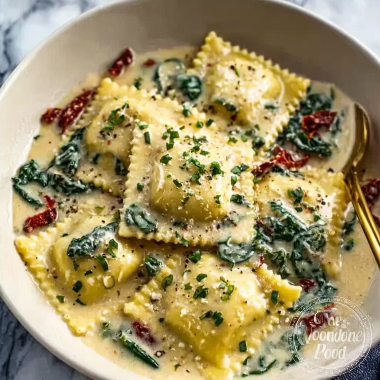 Creamy Tuscan Ravioli Recipe