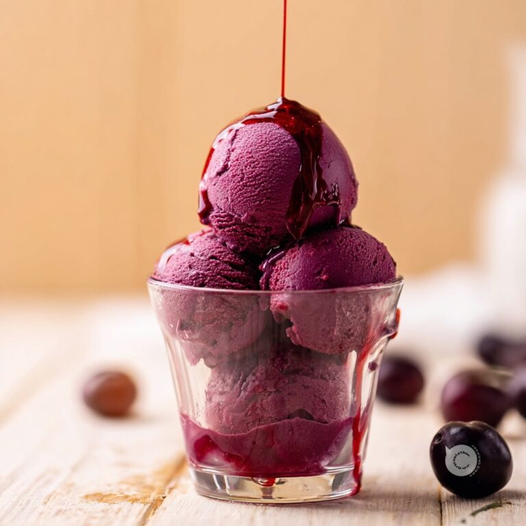 Black Cherry Vegan Ice Cream with Amaretto Swirl Recipe