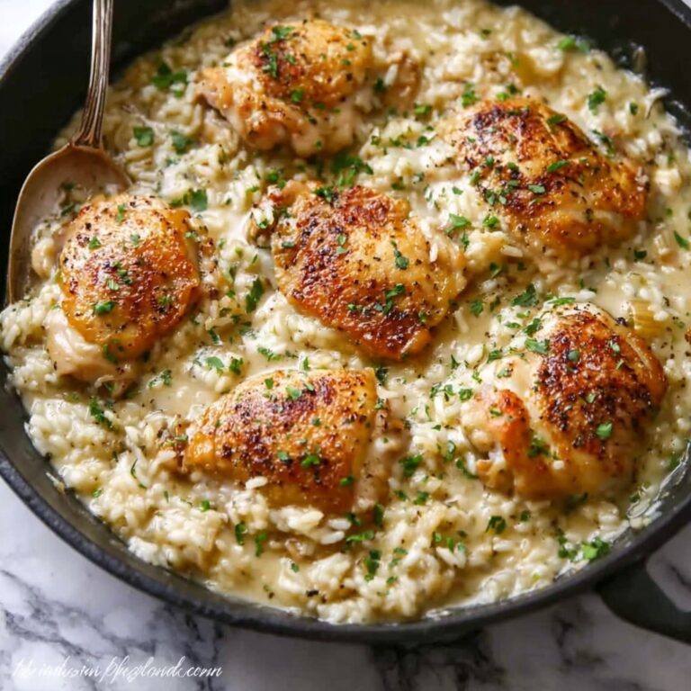One-Pan Creamy Parmesan Chicken & Rice Recipe