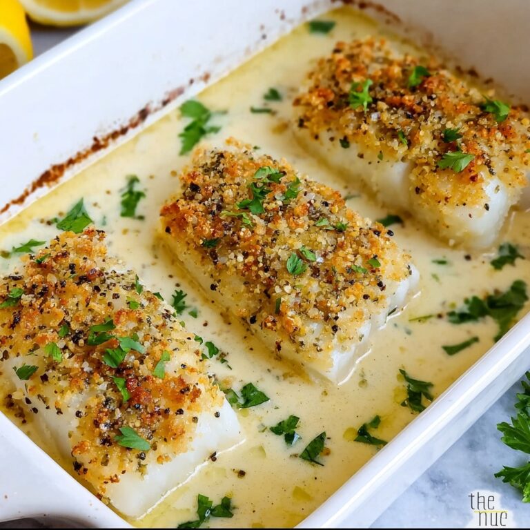 Creamy Lemon Garlic Baked Cod Recipe