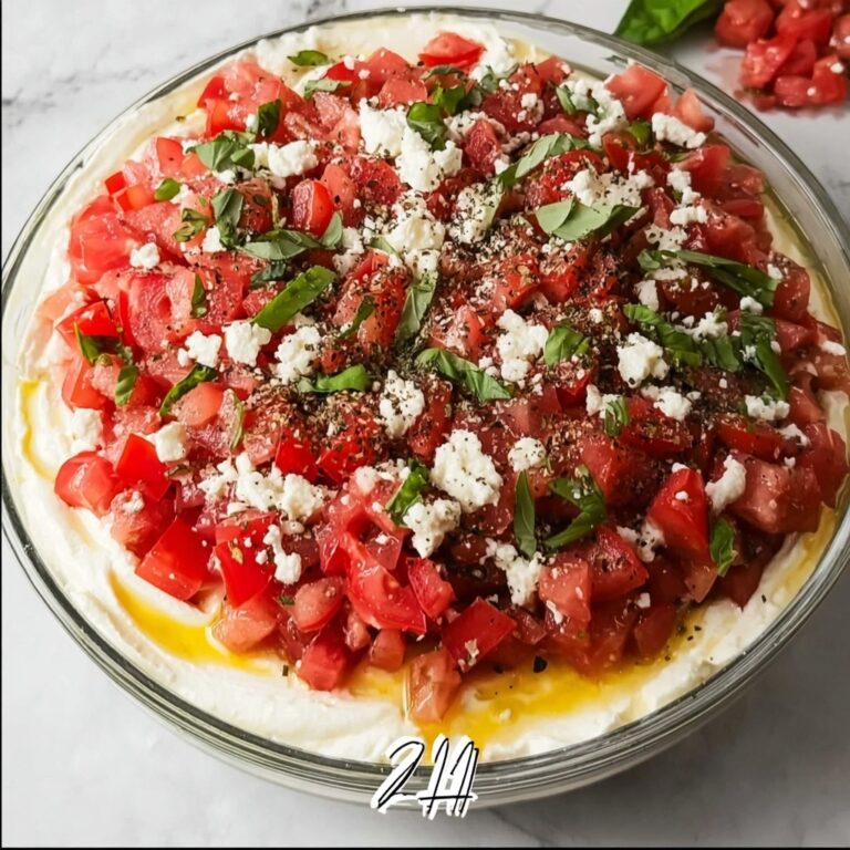 Creamy Bruschetta Dip: No-Cook Appetizer for Effortless Parties Recipe